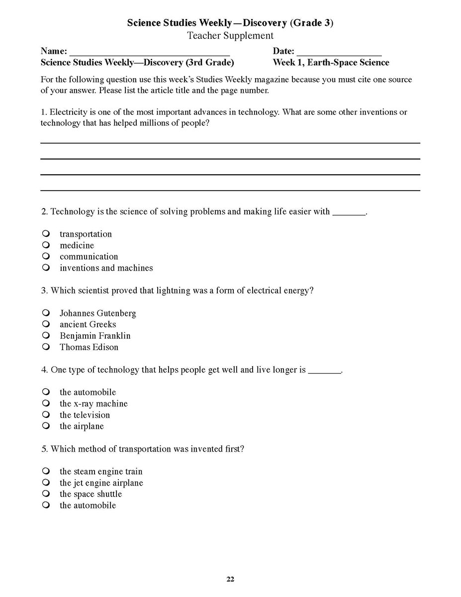 case study questions for grade 3 science